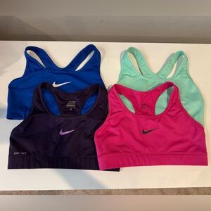 Lot of 4 Nike Sports Bras- all EUC Collection - Blue, Mint, Purple, PinK